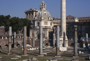 Veduta del Foro e della Colonna di Traiano, 113 d.C. da Roman